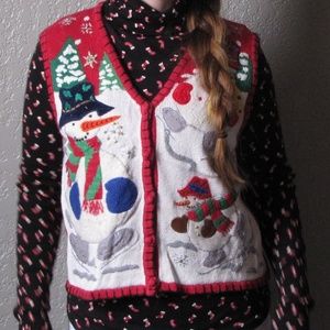 Medium Red "Ugly"Christmas Sweater Vest